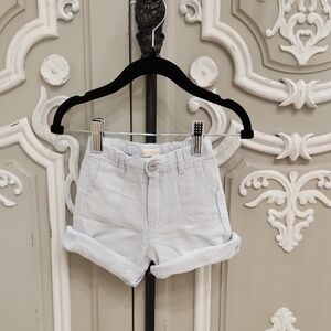 Purebaby Baby Boy Cotton/ Linen Blue Shorts Size 00/ 3 - 6 Months